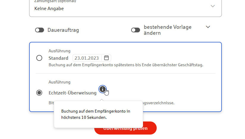 Echtzeitüberweisung